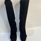 LOUIS VUITTON Black Suede Leather Boots - Size 40 | Excellent Condition - Luxury Footwear