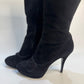 LOUIS VUITTON Black Suede Leather Boots - Size 40 | Excellent Condition - Luxury Footwear