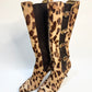 DOLCE & GABBANA Leopard Print Leather Boots Size 41 - Luxury Italian Designer Footwear in Excellent Condition