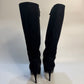 LOUIS VUITTON Black Suede Leather Boots - Size 40 | Excellent Condition - Luxury Footwear