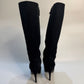 LOUIS VUITTON Black Suede Leather Boots - Size 40 | Excellent Condition - Luxury Footwear