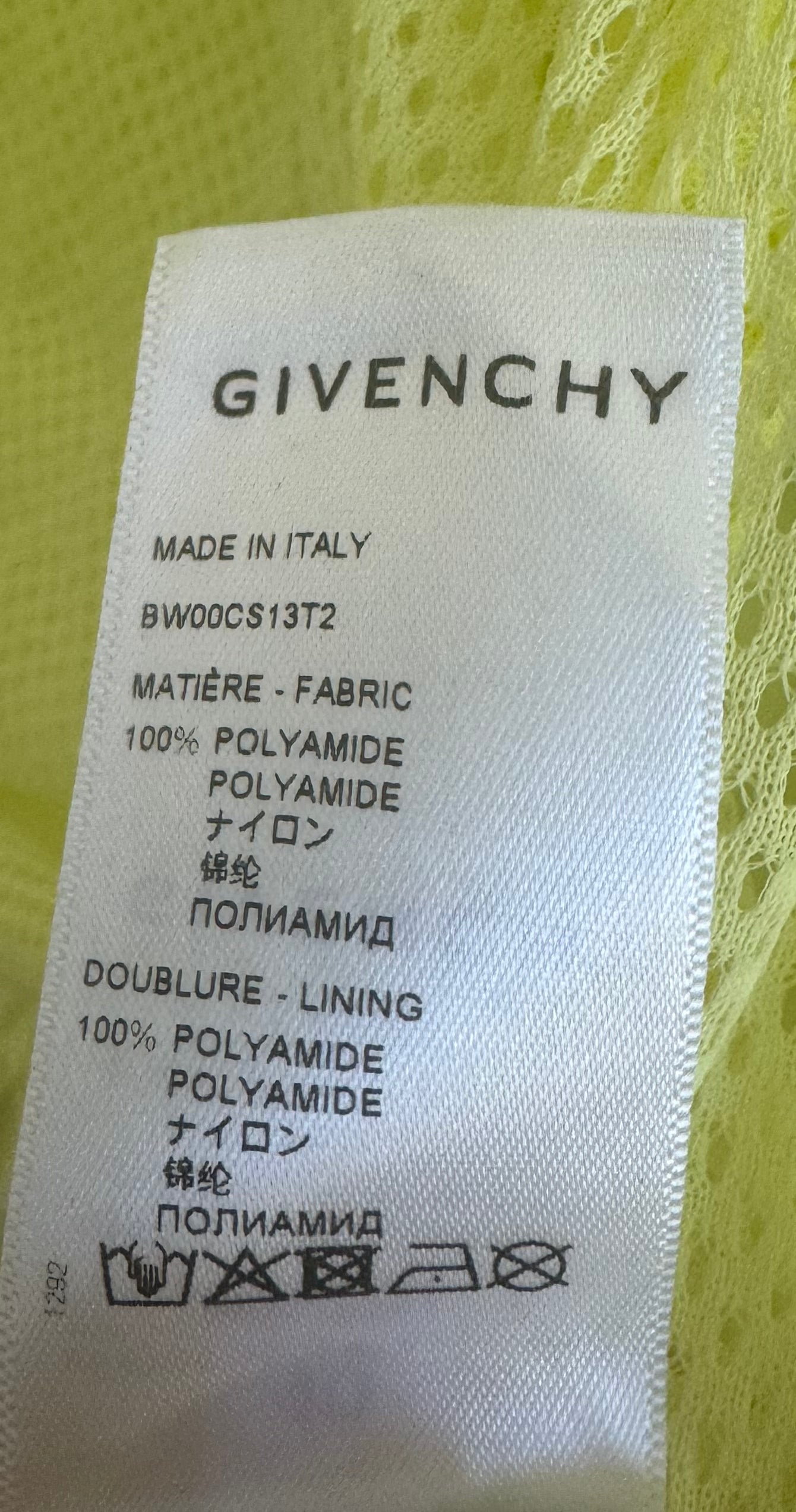 Givenchy Yellow Windbreaker Jacket with Embroidered Logo, Size 40 – New with Tags, Made in Italy