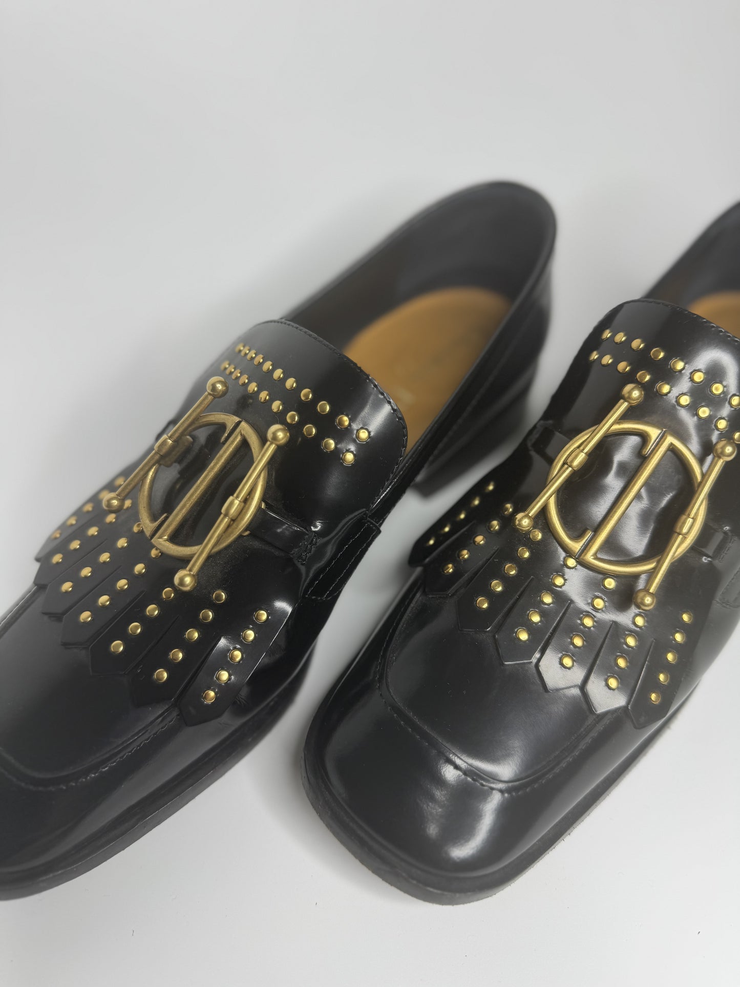 Christian Dior Black Patent Leather Flats – Size 38, Timeless Italian Luxury