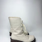 Christian Dior Off-White Cream Leather Lace-Up Tall Boots Size 38 – Italian Elegance