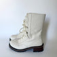 Christian Dior Off-White Cream Leather Lace-Up Tall Boots Size 38 – Italian Elegance