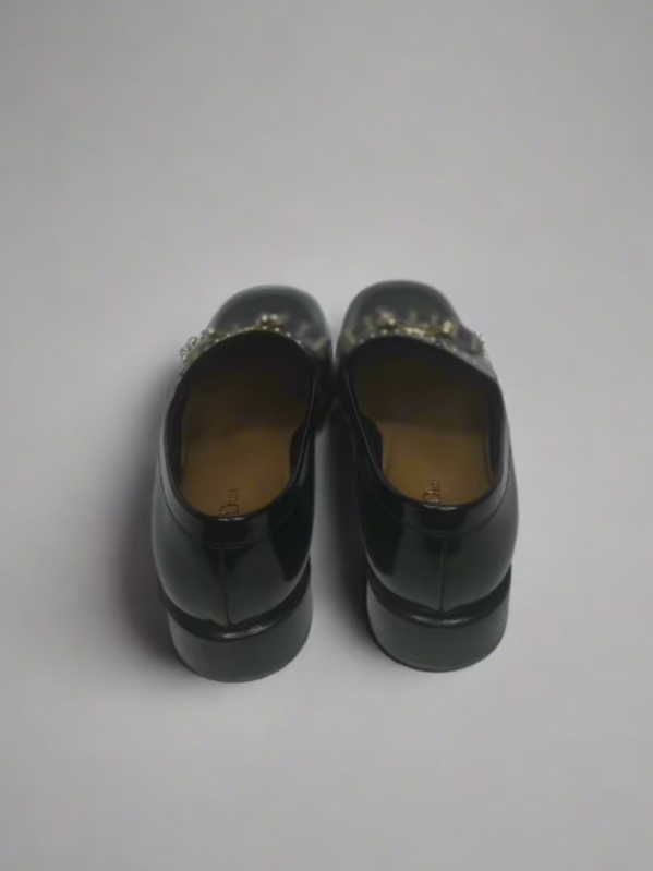 Christian Dior Black Patent Leather Flats – Size 38, Timeless Italian Luxury