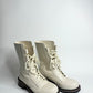 Christian Dior Off-White Cream Leather Lace-Up Tall Boots Size 38 – Italian Elegance