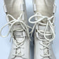 Christian Dior Off-White Cream Leather Lace-Up Tall Boots Size 38 – Italian Elegance