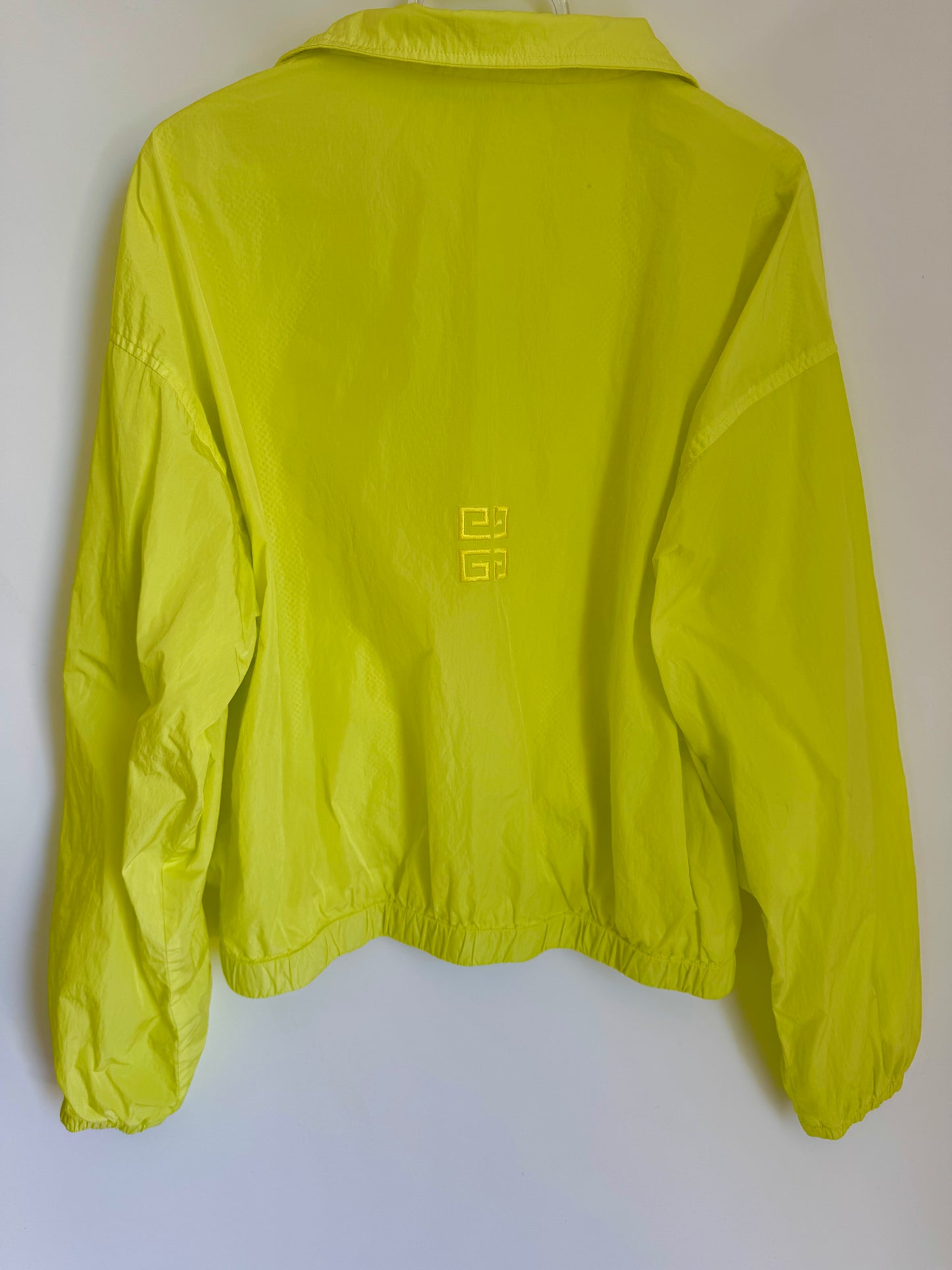 Givenchy Yellow Windbreaker Jacket with Embroidered Logo, Size 40 – New with Tags, Made in Italy