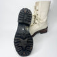 Christian Dior Off-White Cream Leather Lace-Up Tall Boots Size 38 – Italian Elegance