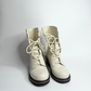 Christian Dior Off-White Cream Leather Lace-Up Tall Boots Size 38 – Italian Elegance