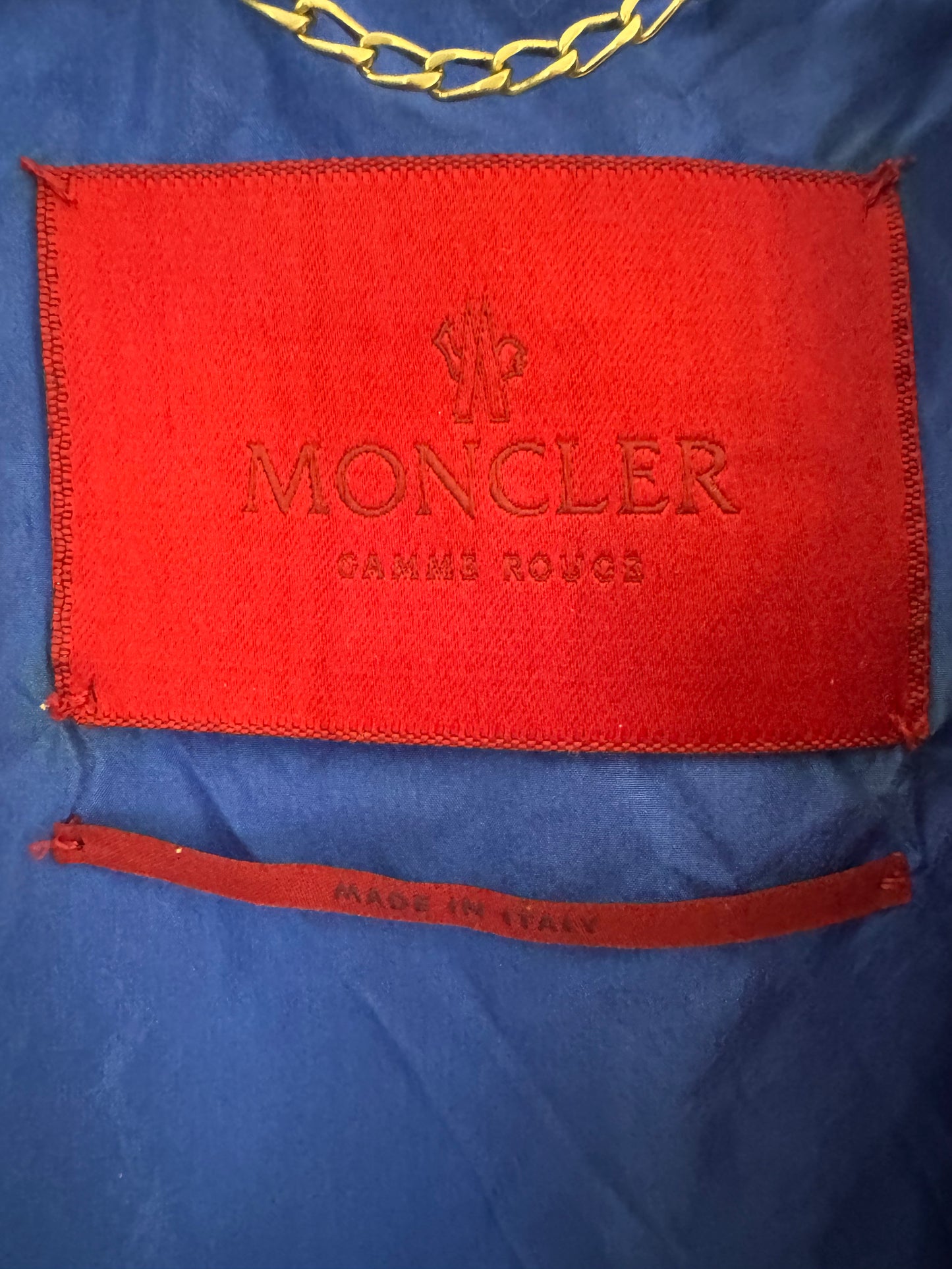 MONCLER Flower Detailed Silk Vest Jacket with Hood in Blue, Size 1 - Very Good Condition