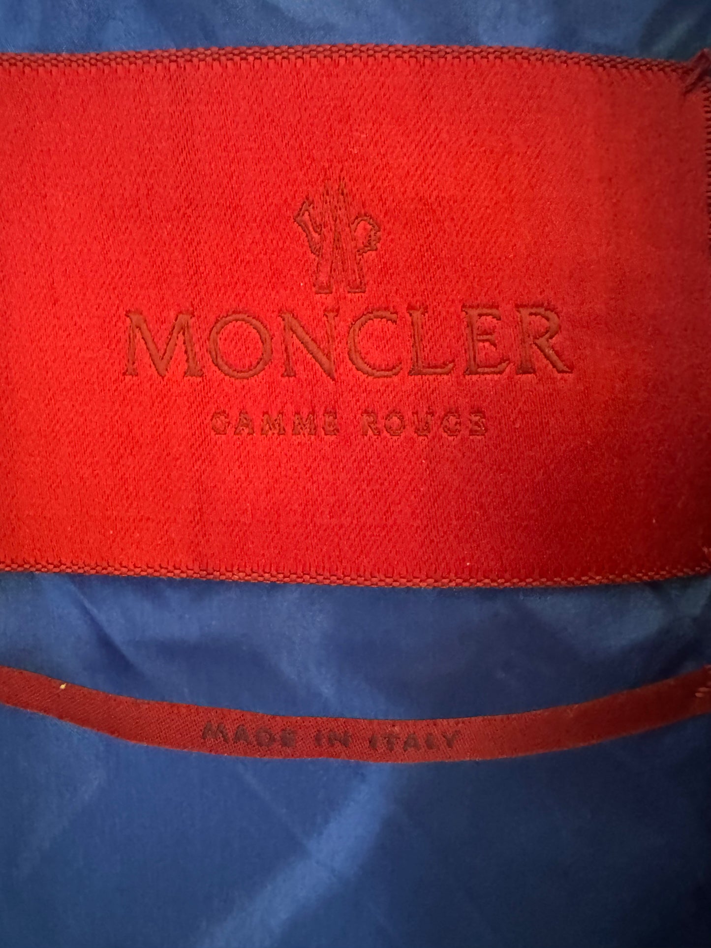 MONCLER Flower Detailed Silk Vest Jacket with Hood in Blue, Size 1 - Very Good Condition