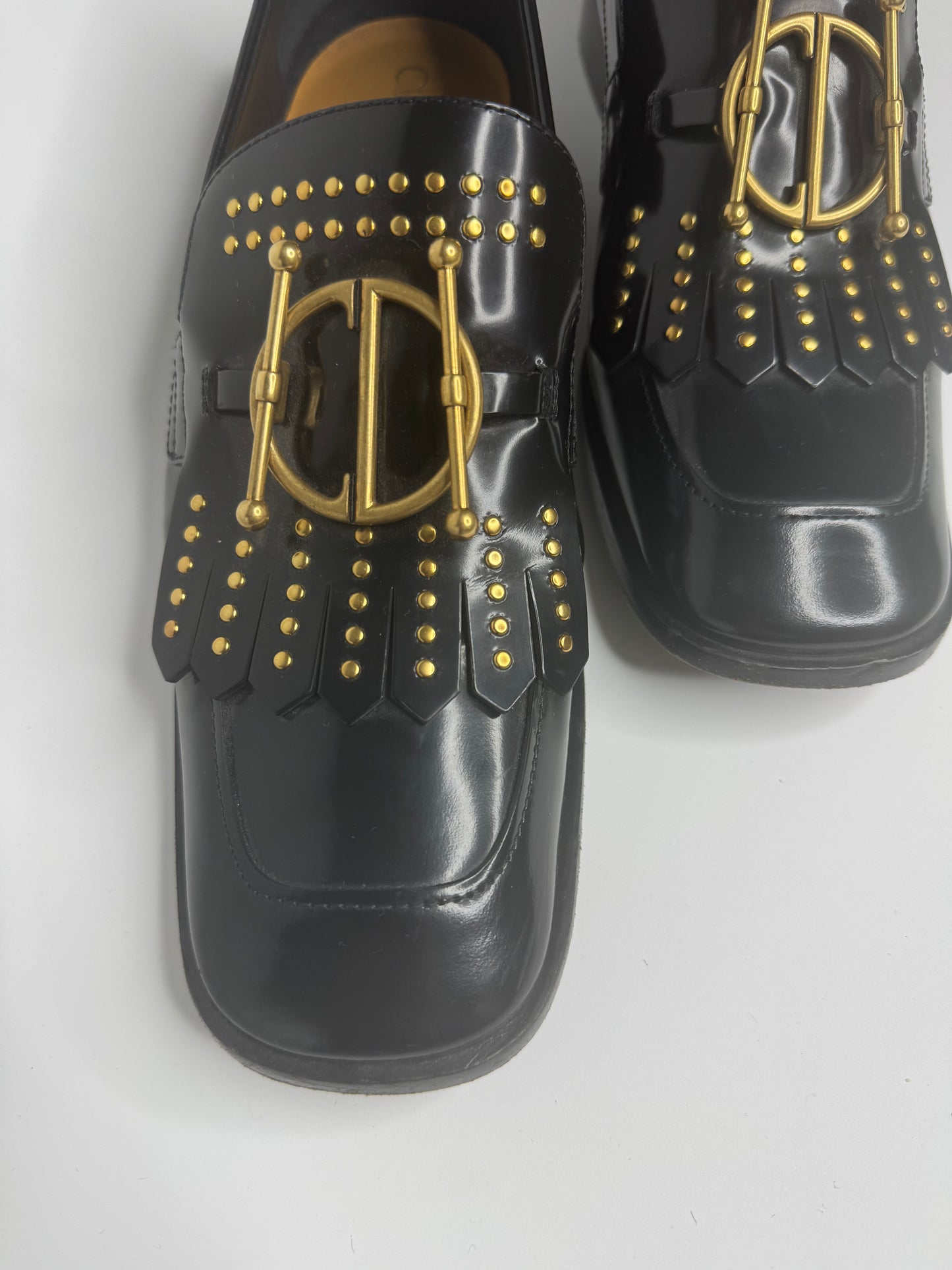 Christian Dior Black Patent Leather Flats – Size 38, Timeless Italian Luxury