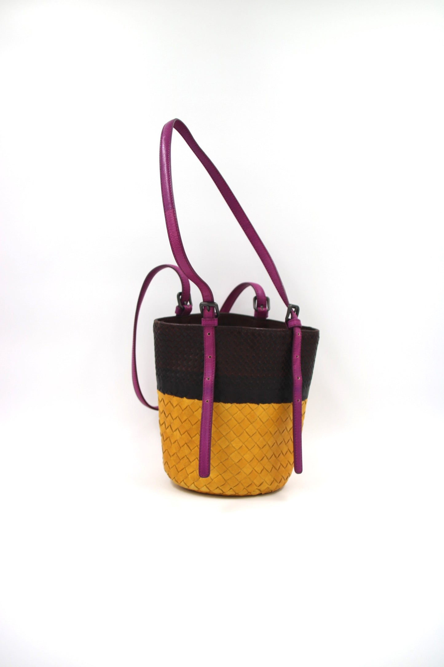BOTTEGA VENETA Brown Yellow Bucket Bag Limited edition