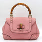 GUCCI Bamboo Top Handle Pink Leather Medium Bag