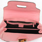 GUCCI Mittelgroße Tasche aus rosafarbenem Leder mit Bambus-Griff oben