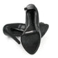 CHANEL Black Leather Silver Cap- Toe Pumps