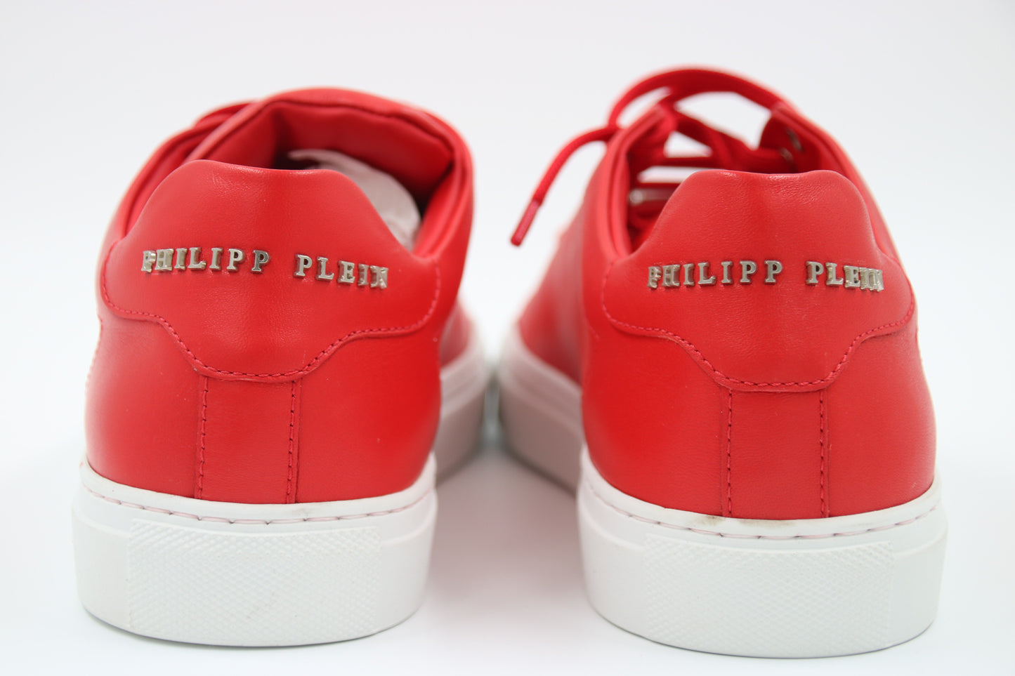 PHILIPP PLEIN Red Sneakers Hexagon Double P Monogram Logo
