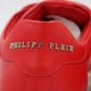 PHILIPP PLEIN Red Sneakers Hexagon Double P Monogram Logo