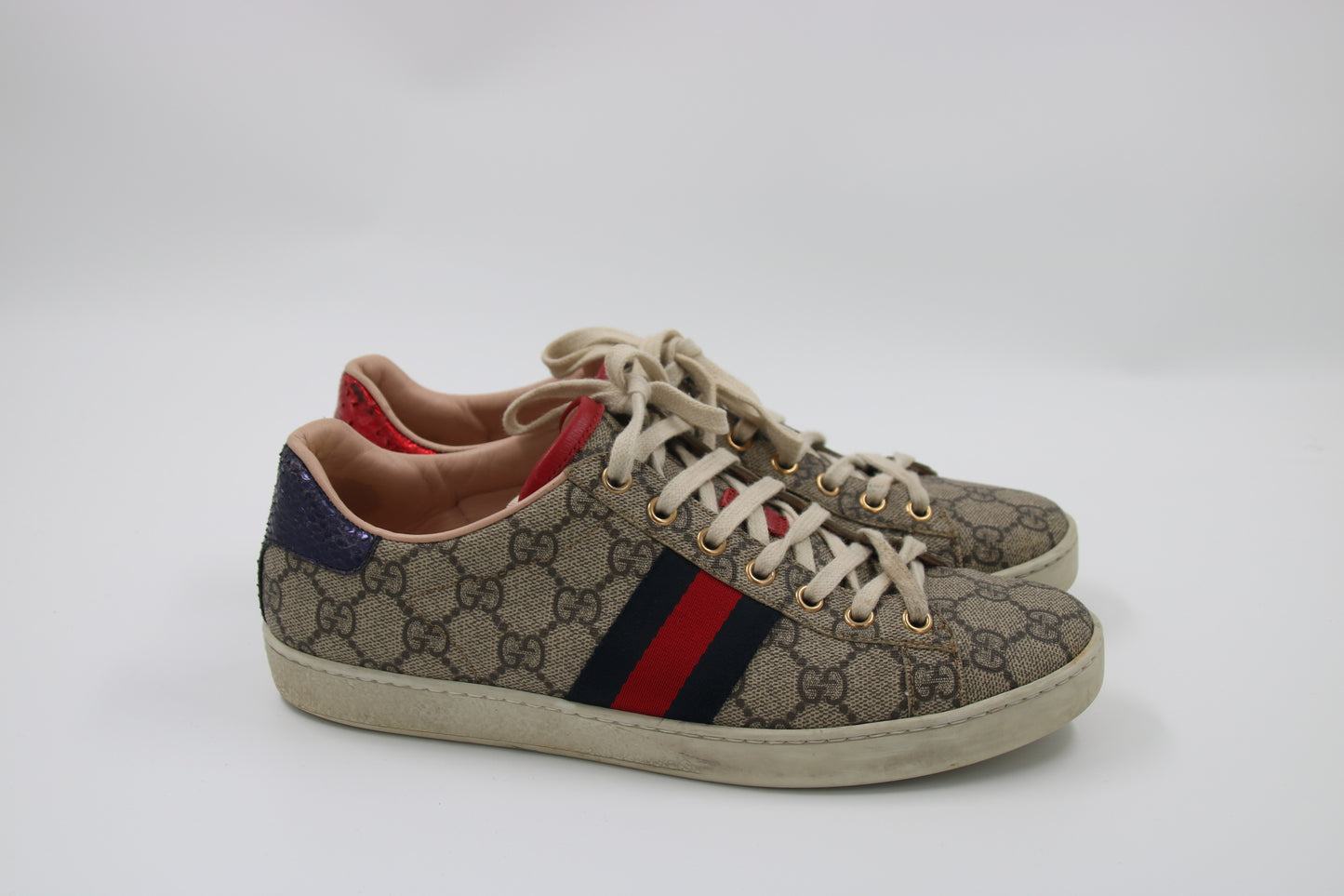 Gucci Ace Sneakers Supreme Coated Canvas Size 37.5