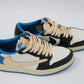 NIKE Air Jordan 1 Low Fragment × Travis Scott White and Blue Sneakers size 39
