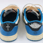 NIKE Air Jordan 1 Low Fragment × Travis Scott White and Blue Sneakers size 39