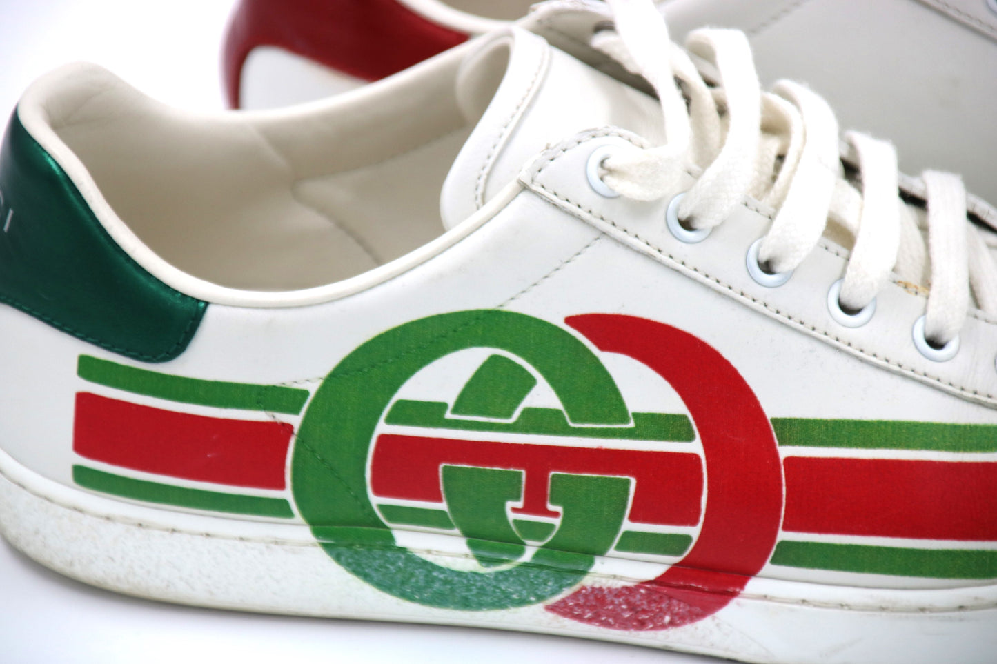 Gucci white Ace 'Interlocking G' Sneakers Size 39.5