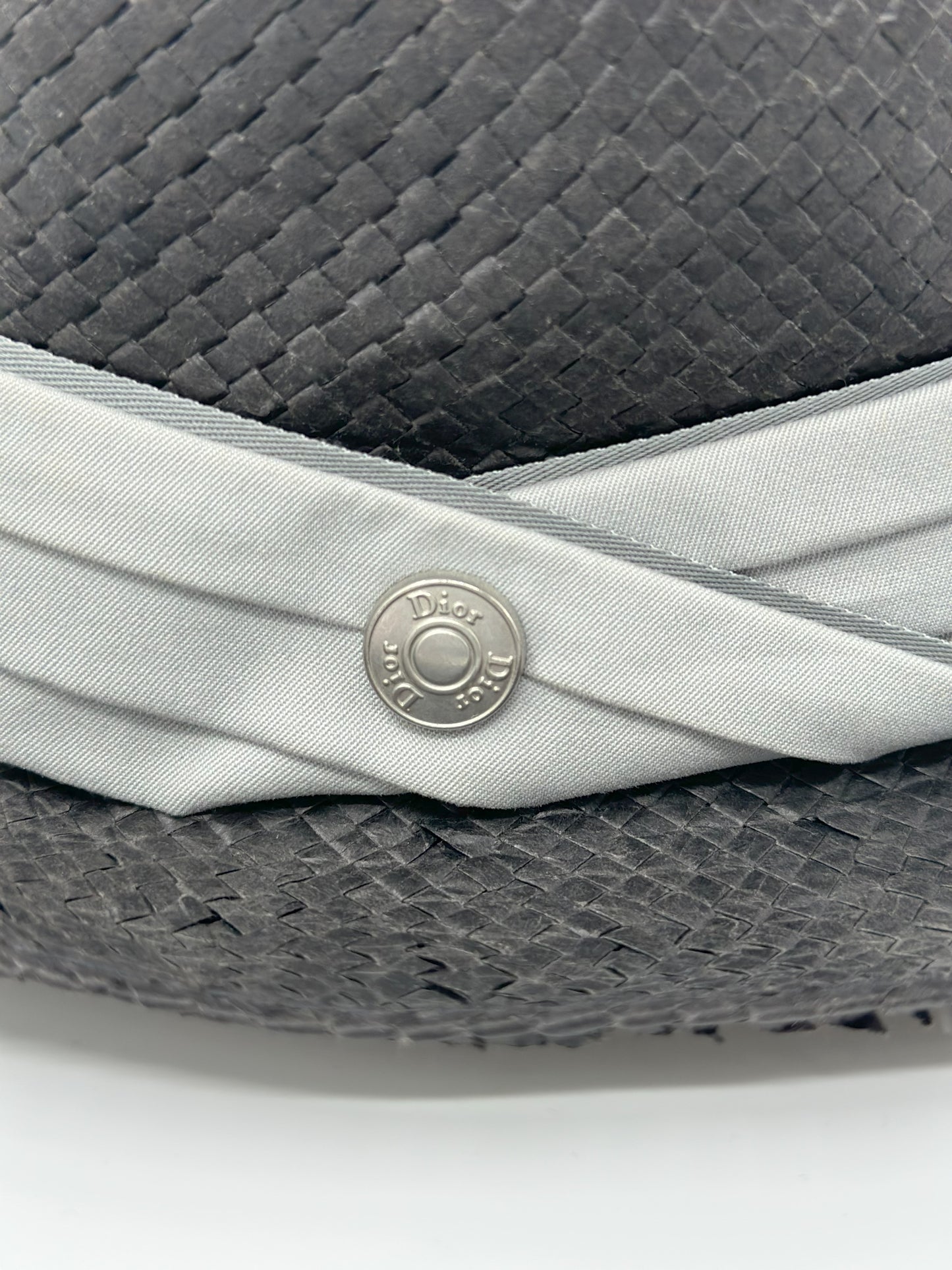 CHRISTIAN DIOR Черная соломенная шляпа | Размер T4 (Детский) | Хорошее состояние