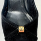Черные замшевые туфли-лодочки LOUIS VUITTON на платформе с металлической отделкой LV