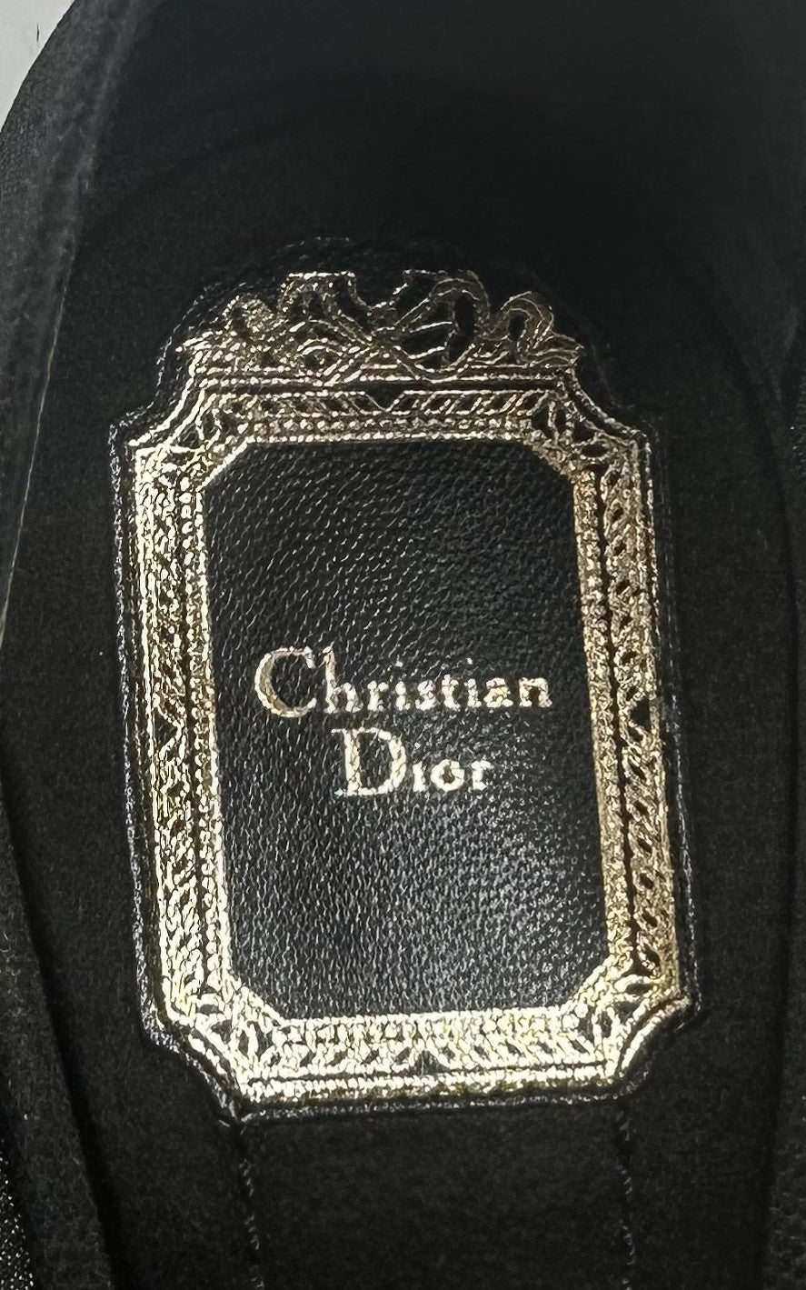 CHRISTIAN DIOR Escarpin noir à talon haut Peep Toe