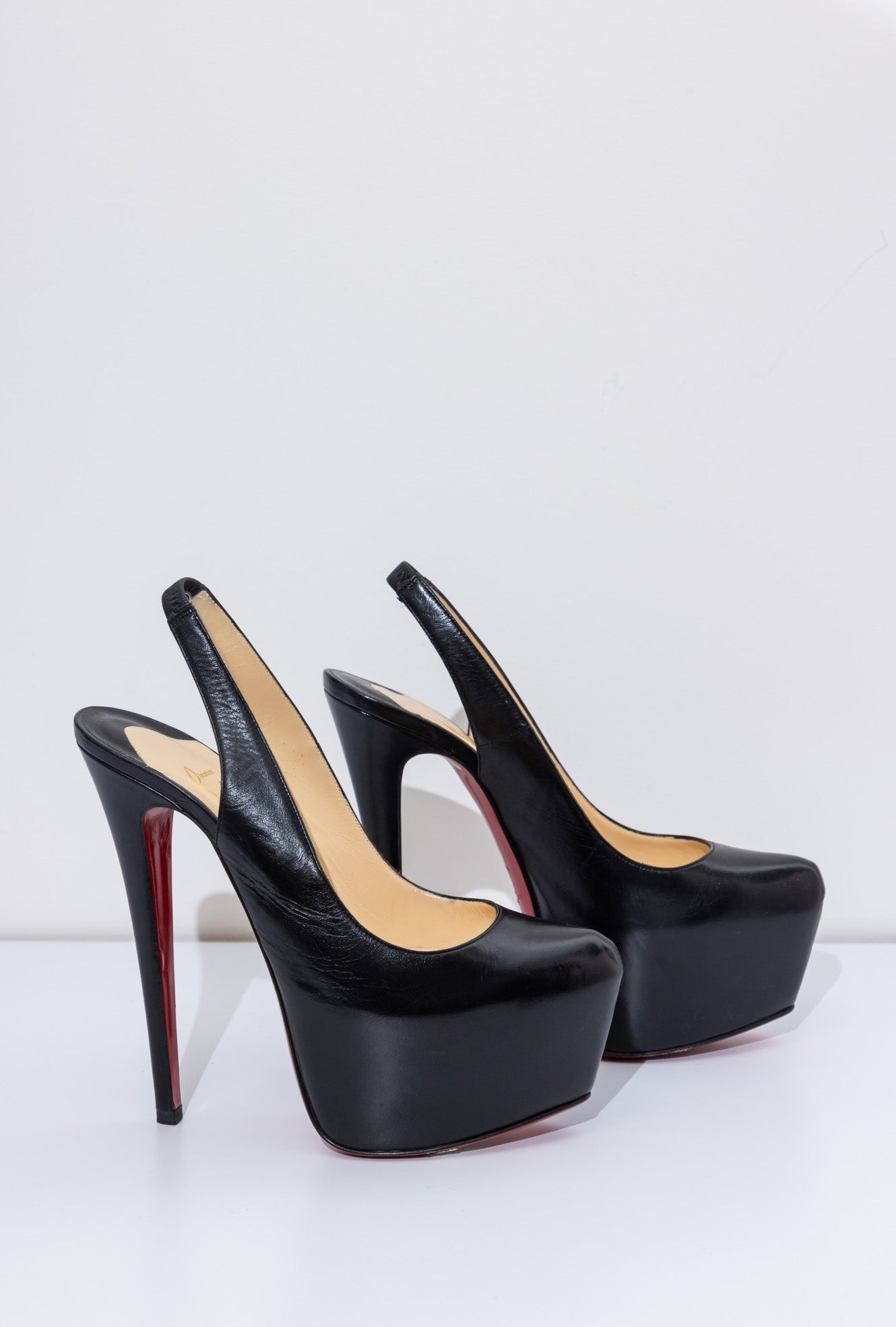 CHRISTIAN LOUBOUTIN Black Leather Pumps | Size IT 37.5 | New, Never Worn | Made in Italy