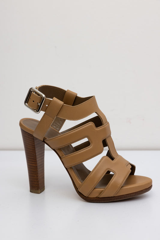 Hermes High Heel Pump Sandal | Tan Brown | Size 36 IT | Made in Italy