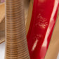 CHRISTIAN LOUBOUTIN Tan Leather Wooden Heel Open Toe Red Bottom Platform Pumps