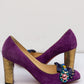 CHRISTIAN LOUBOUTIN Purple Suede Oaxacana Jeweled Pumps | Very Good Condition | Made in Italy