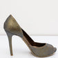 Le Silla Crystal Embellished Gold Pumps - Limited Edition Open Toe (024/050)