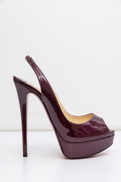 CHRISTIAN LOUBOUTIN Cathay Oxblood Patent Pumps | Size IT 37.5 | Very Good Condition | Made in Italy