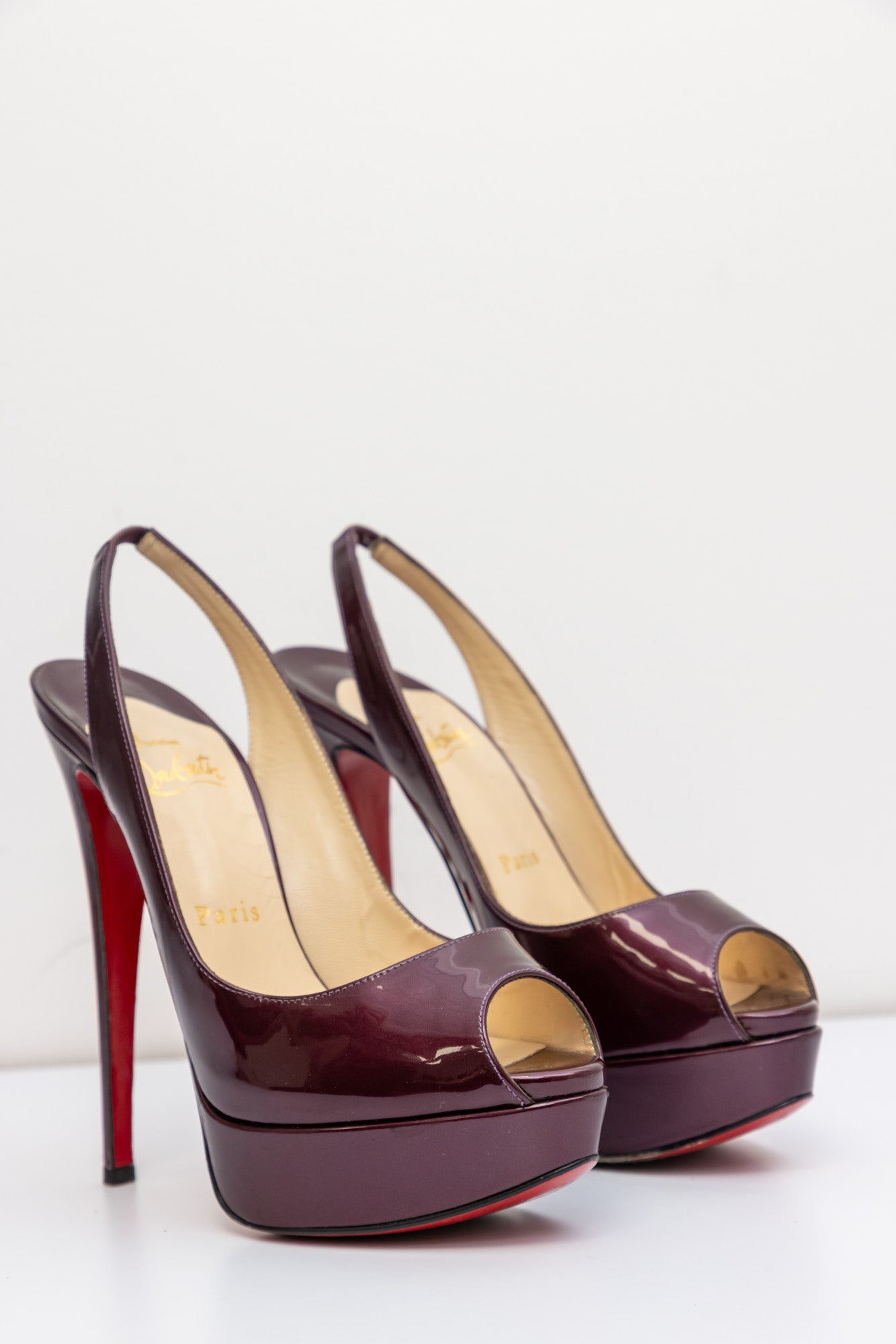 Christian Louboutin Cathay Oxblood Patent Pumps 