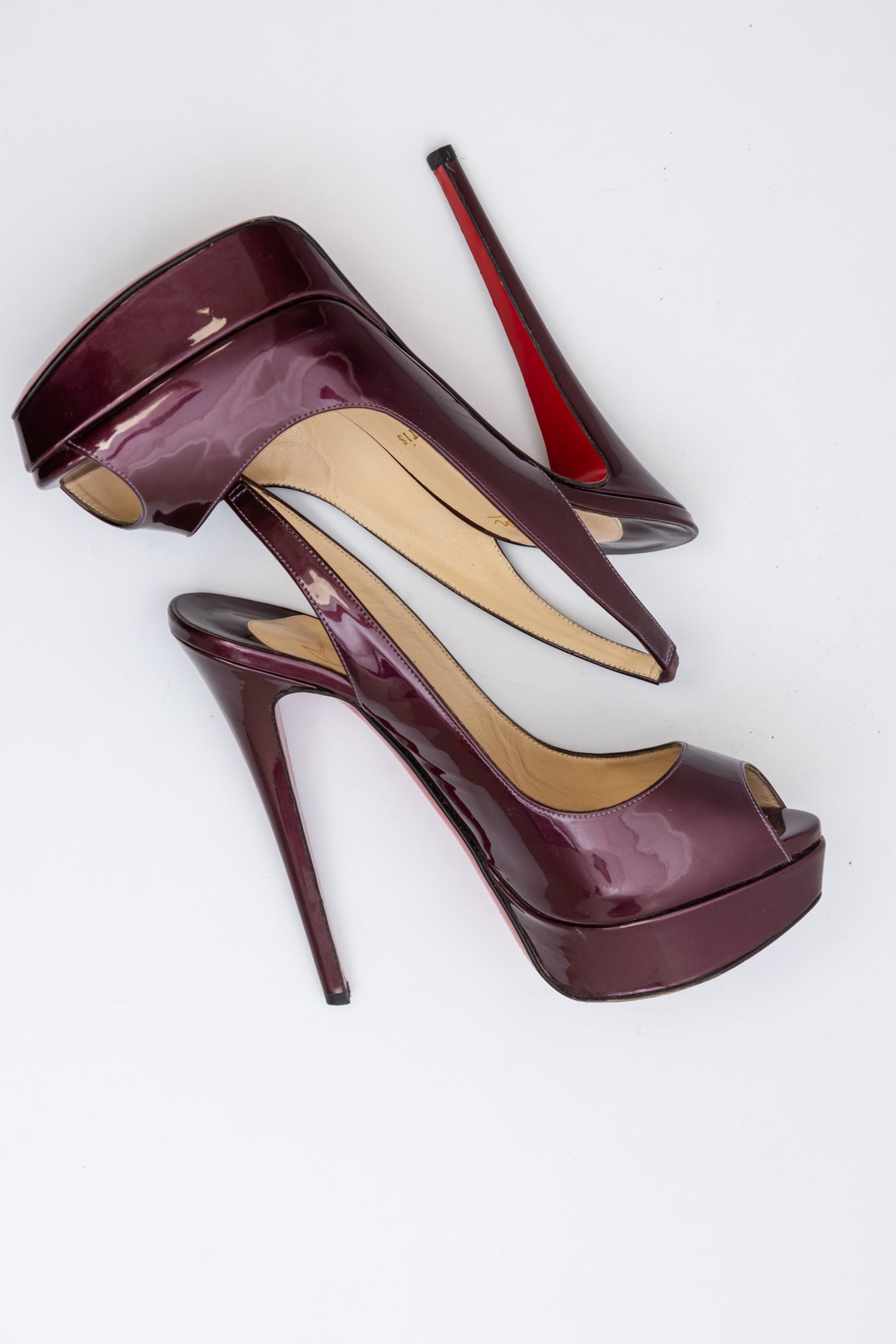 Christian Louboutin Cathay Oxblood Patent Pumps 