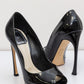 Luxurious CHRISTIAN DIOR Black Patent Leather Heels - Size IT 37.5