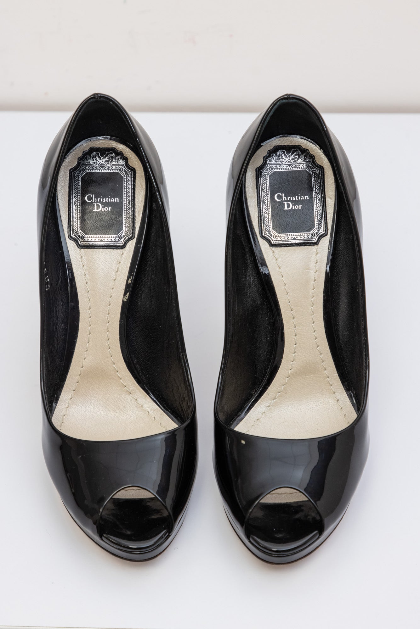 CHRISTIAN DIOR Black Leather Heels Shoes