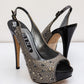 Gina Grey Satin Crystal Embellished Peep Toe Sandals | UK 4.5