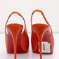 CHRISTIAN LOUBOUTIN Escarpins à bride arrière en cuir orange Chaussures à talons