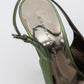 Зеленые кожаные туфли с ремешком на пятке BARBARA BUI с эффектом металлик и открытым носком