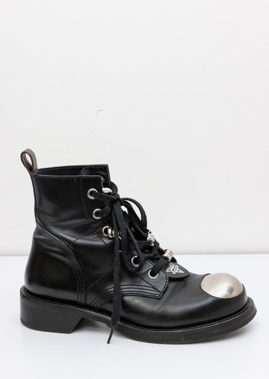 Louis Vuitton Metropolis Shoes Monogram Canvas | Black Leather Ankle Boots | Size 38