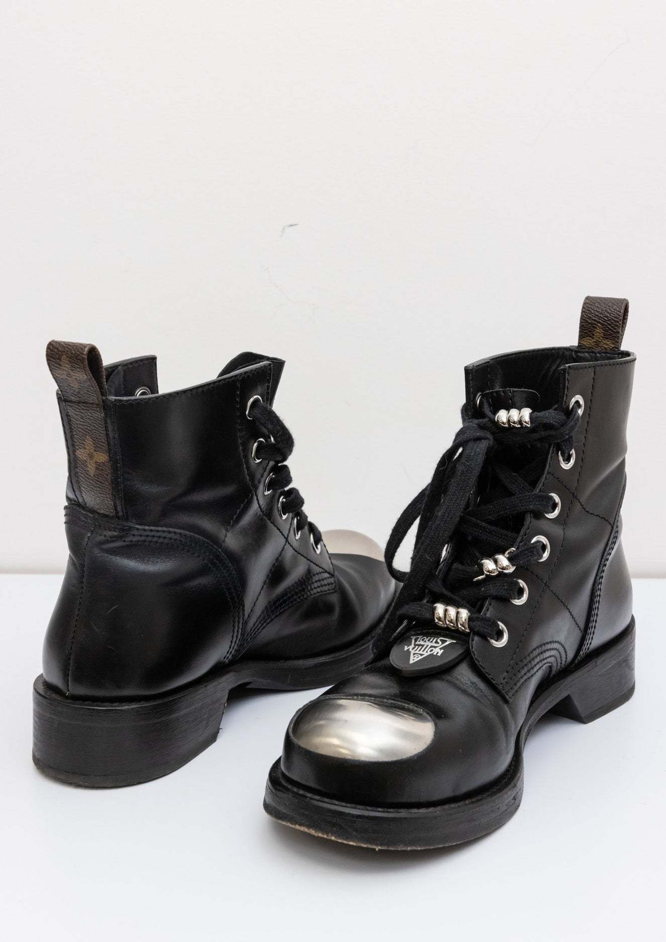 Louis Vuitton Metropolis Shoes Monogram Canvas | Black Leather Ankle Boots | Size 38