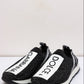 DOLCE & GABBANA Black Crystal-Covered Sneakers with White Sole