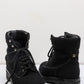 CHANEL Black Quilted Wool Lace-Up Ankle Boots - Size 38 IT - Very Good Condition - Made in Italy