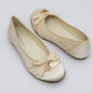 Ermanno Scervino Satin Beige Ballerina Shoes | IT 35 (Junior) | Made in Italy