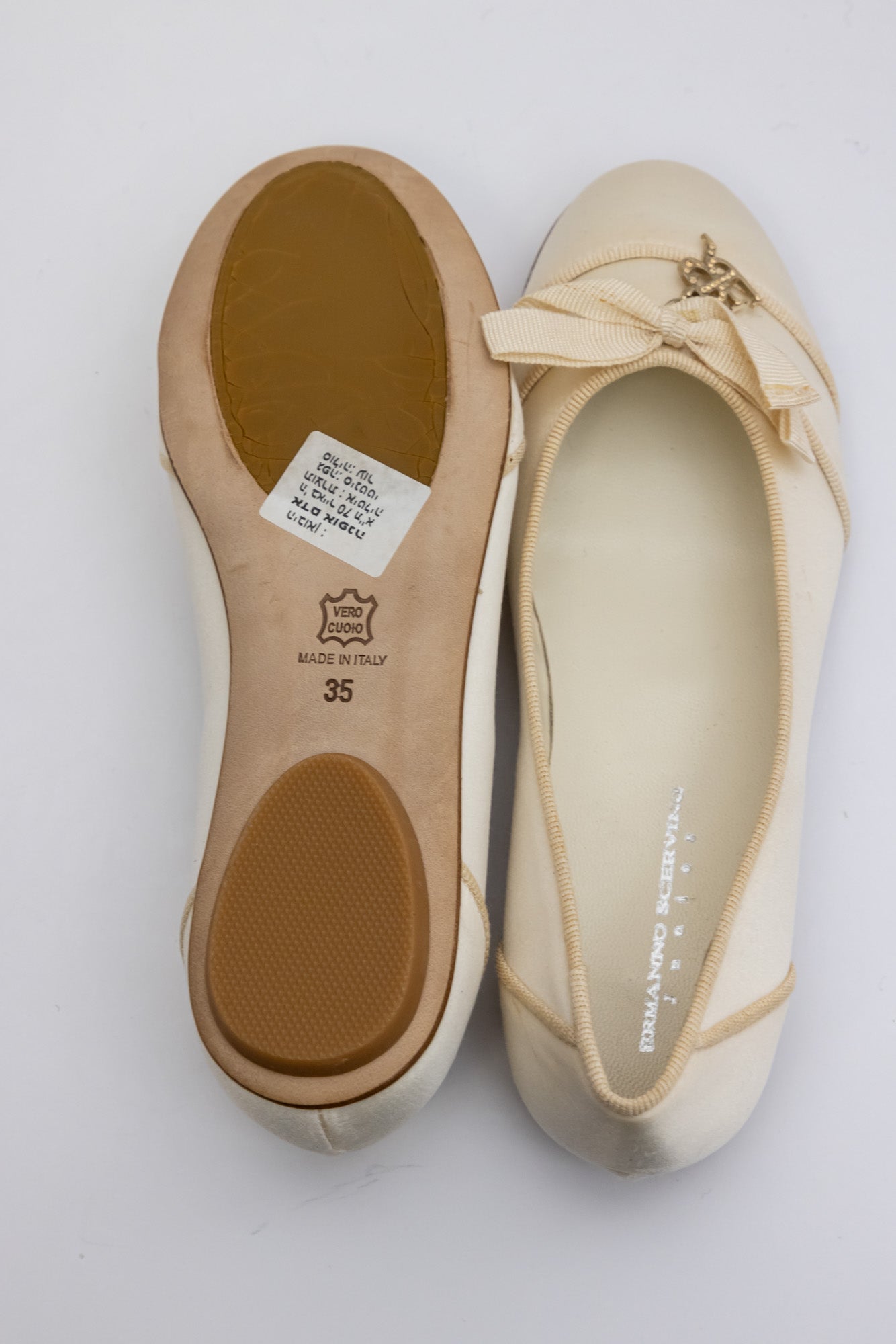 ERMANNO SCERVINO Satin Beige Ballerina Shoes ( Junior)